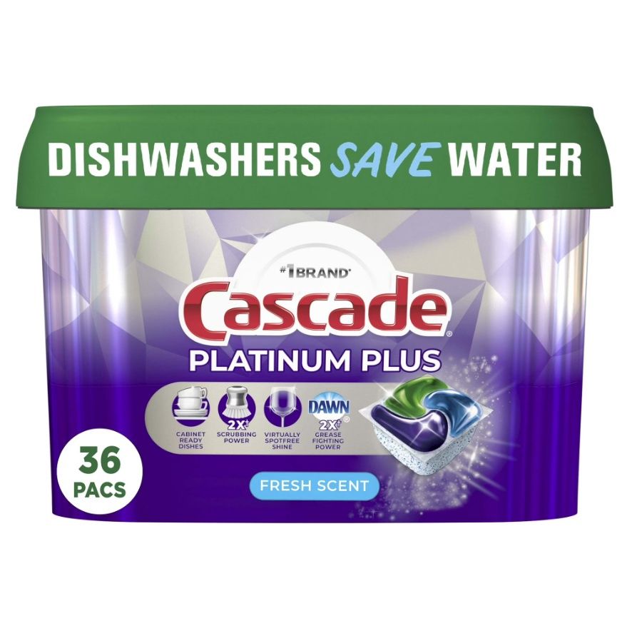 CASCADE PLATINUM PLUS ACTIONPACS FRESH SCENT 36'S (TUB)