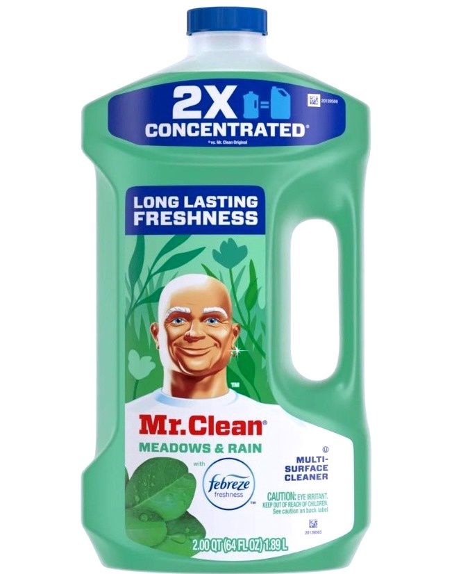 MR. CLEAN MULTI-SURFACE CLEANER MEADOWS &amp; RAIN &amp; FEBREZE 1.89L