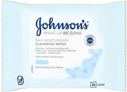 JOHNSONS MAKE-UP BE GONE 5-IN-1 MOISTURISING CLEANSING WIPES 25'S