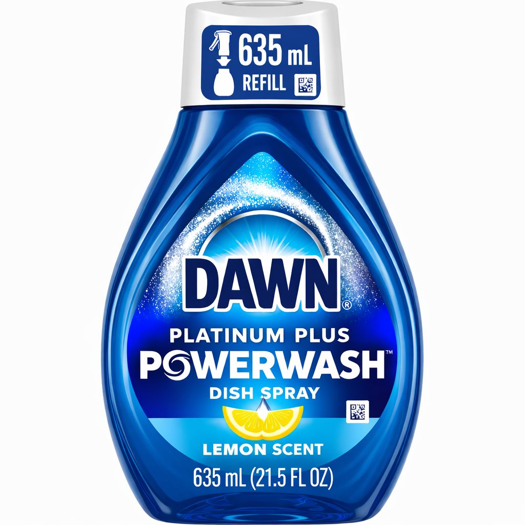 DAWN PLATINUM PLUS POWERWASH DISH SPRAY LEMON 635ML (REFILL)