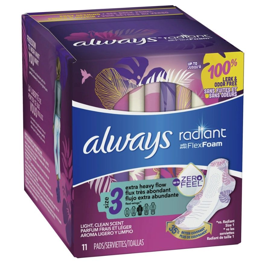 ALWAYS RADIANT FLEXFOAM (SIZE 3) LIGHT CLEAN SCENT 11PADS