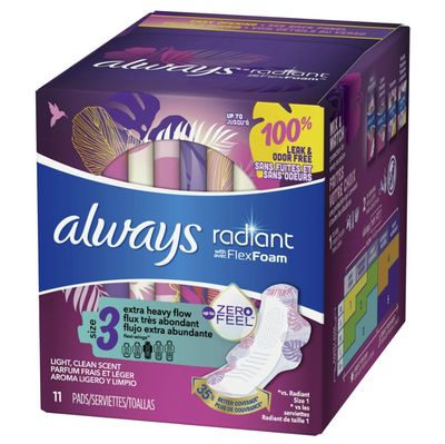 ALWAYS RADIANT FLEXFOAM (SIZE 3) LIGHT CLEAN SCENT 11PADS
