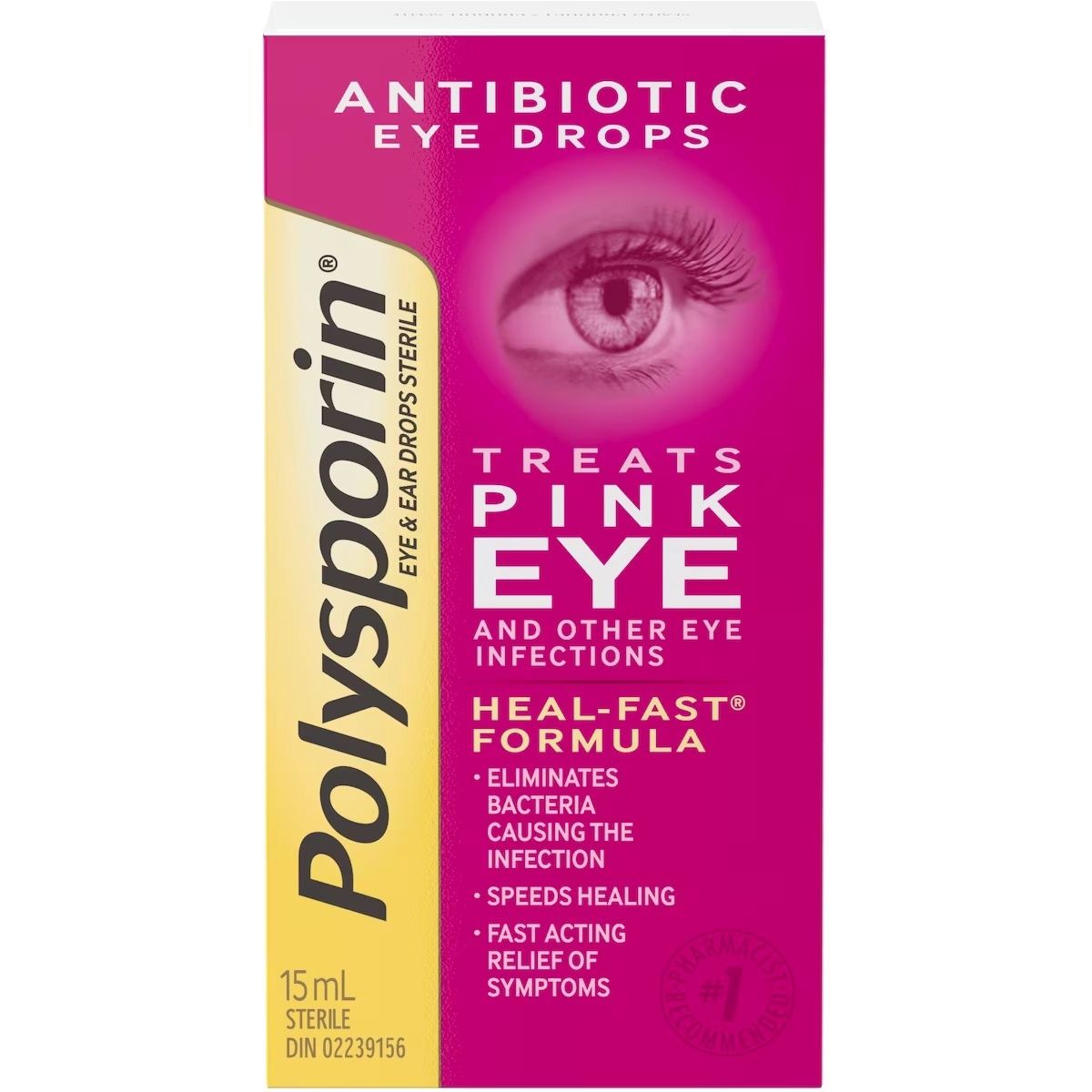 POLYSPORIN ANTIBIOTIC EYE DROPS TREAT PINK EYE 15ML