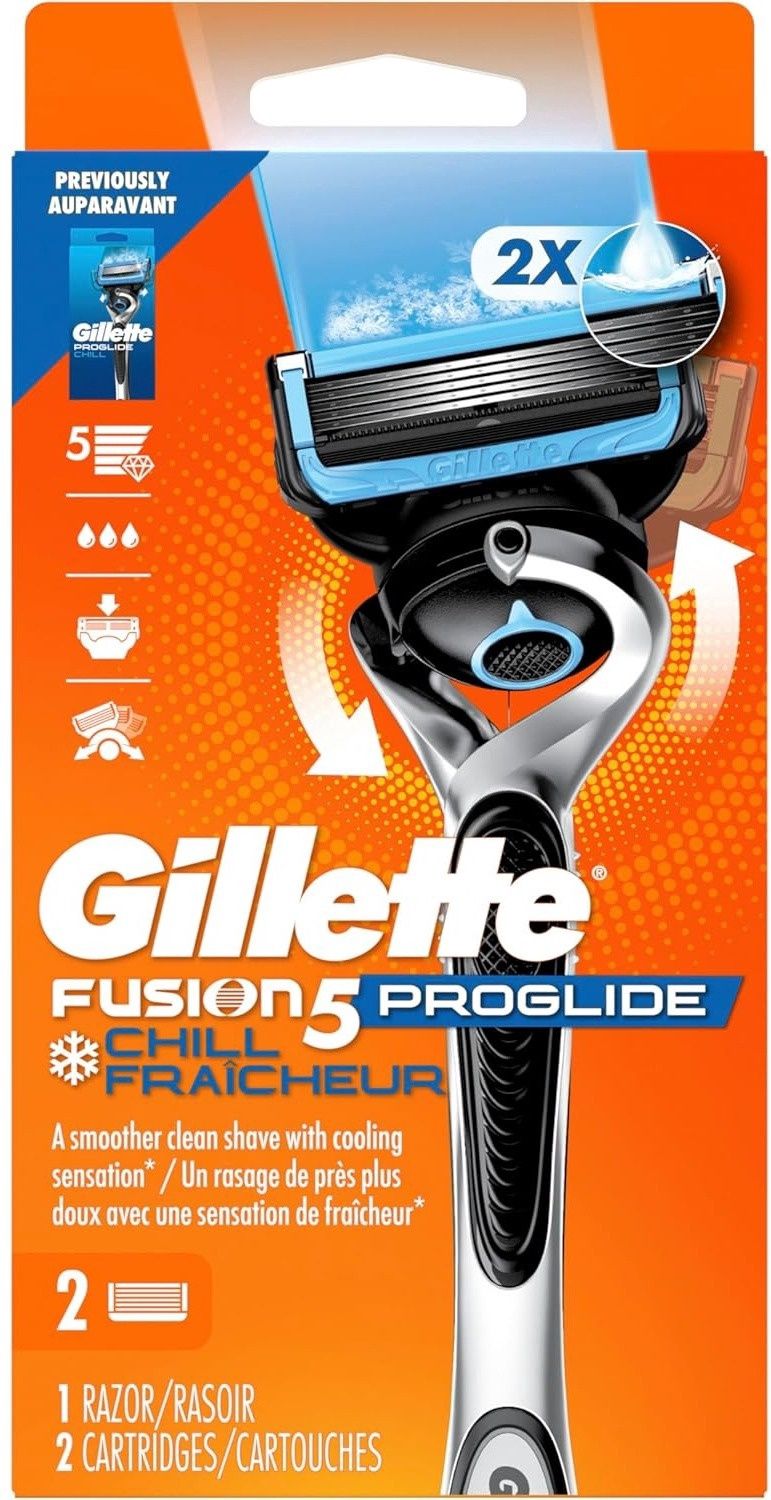 GILLETTE FUSION5 PROGLIDE CHILL 1RAZOR + 2CARTRIDGES