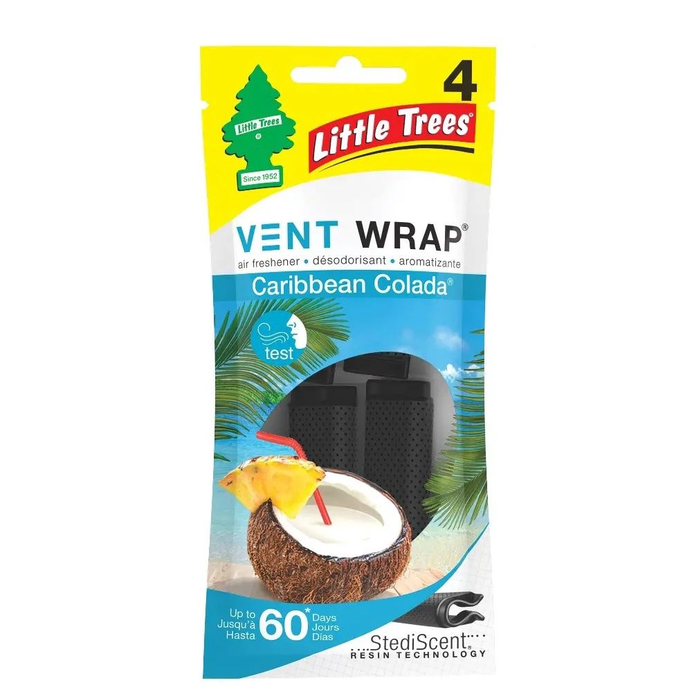 LITTLE TREES VENT WRAP CARIBBEAN COLADA (4 PACK)