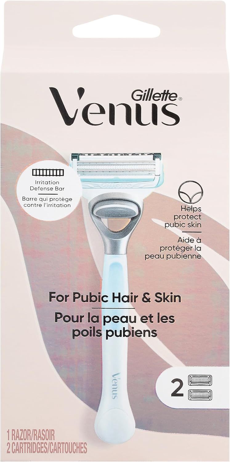 GILLETTE VENUS PUBIC HAIR &amp; SKIN 1RAZOR + 2CARTRIDGES