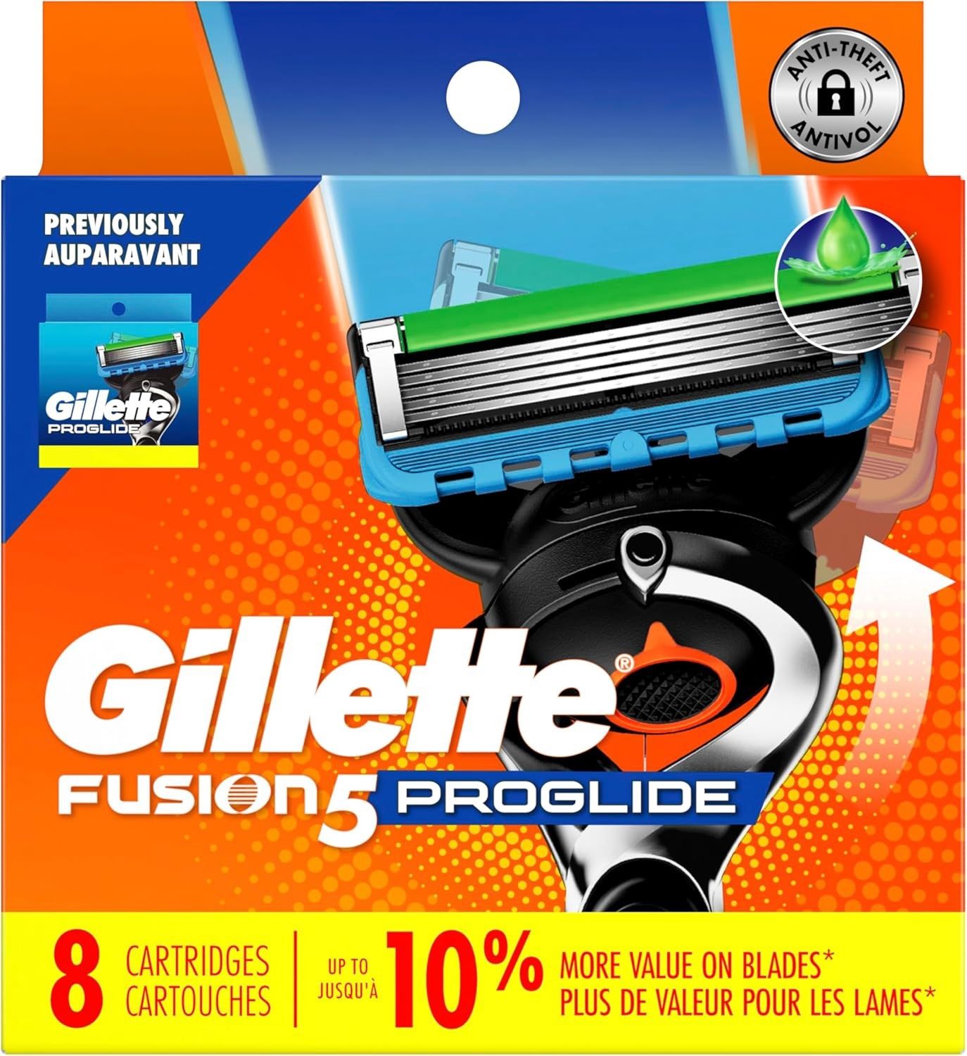 GILLETTE FUSION 5 PROGLIDE 8CARTRIDGES.