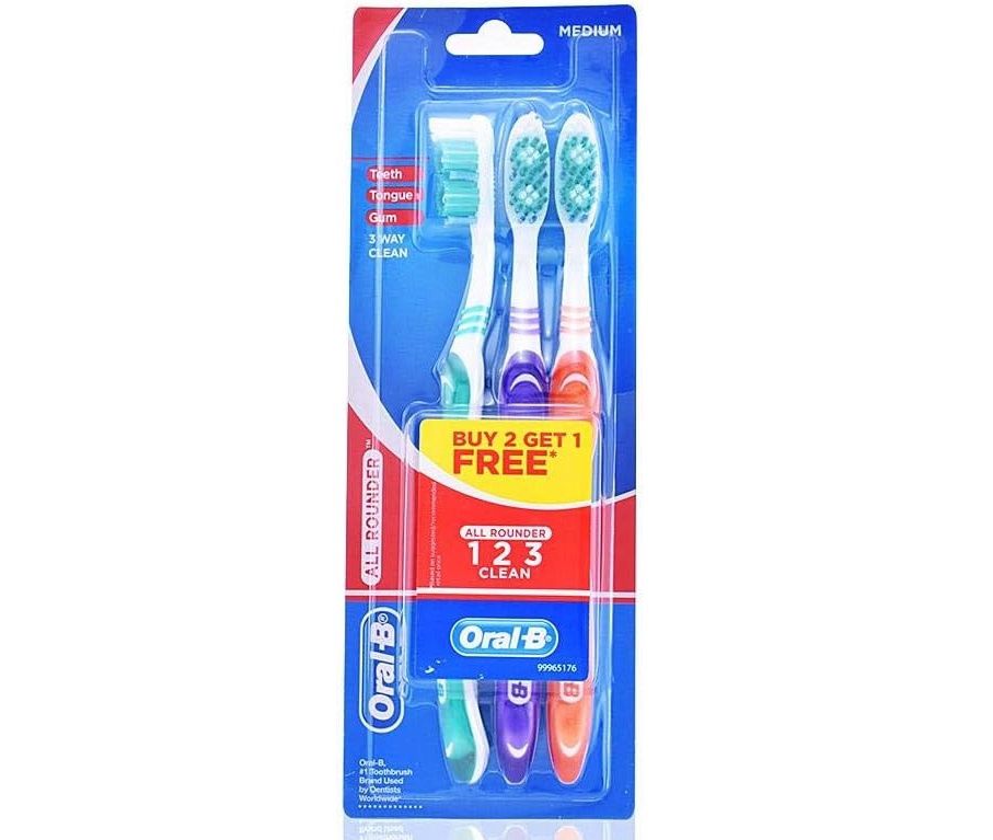 ORAL-B TOOTHBRUSH 3WAY CLEAN ALL AROUND (MEDIUM) (3PACK)