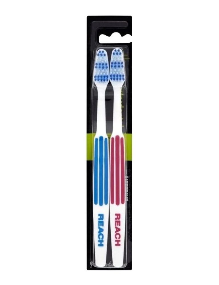 LISTERINE TOOTHBRUSH REACH ESSENTIAL (2 PACK) MEDIUM
