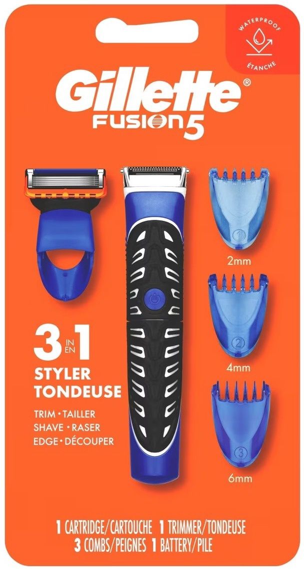 GILLETTE FUSION 5 ALL PURPOSE STYLER 3-IN-1 TRIMMER, RAZOR &amp; EDGER
