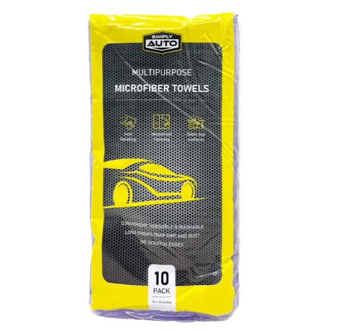 SIMPLY AUTO MICROFIBER TOWELS 10CT MULTIPURPOSE