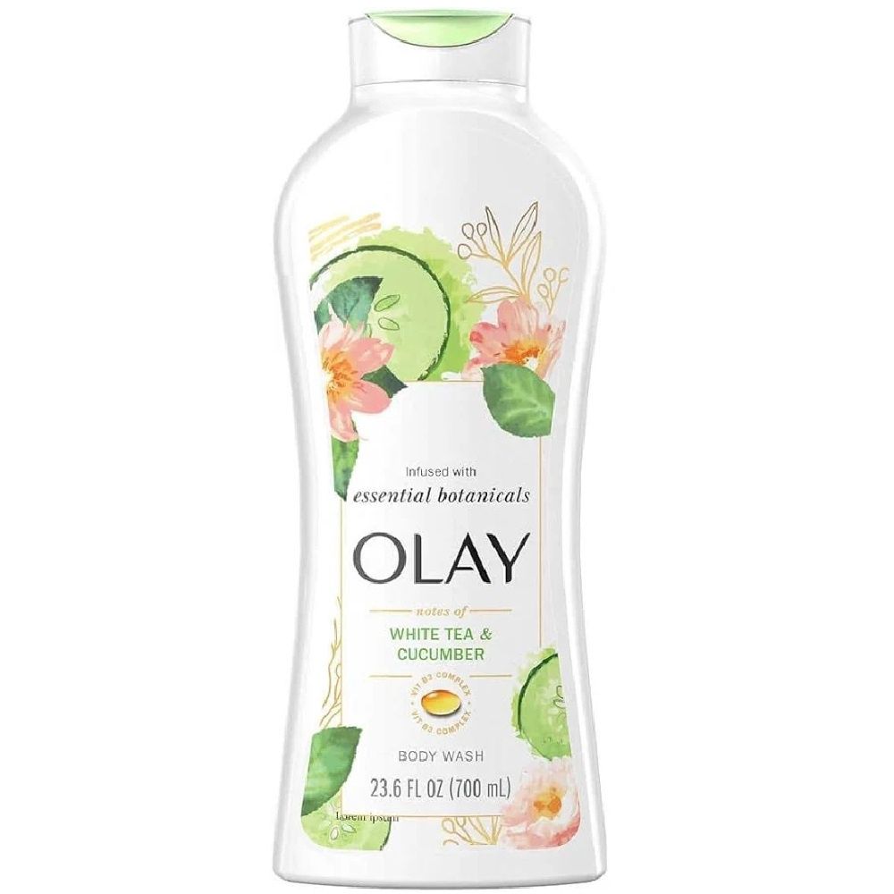 OLAY ESSENTIAL BOTANICALS BODY WASH 700ML WHITE TEA CUCUMBER