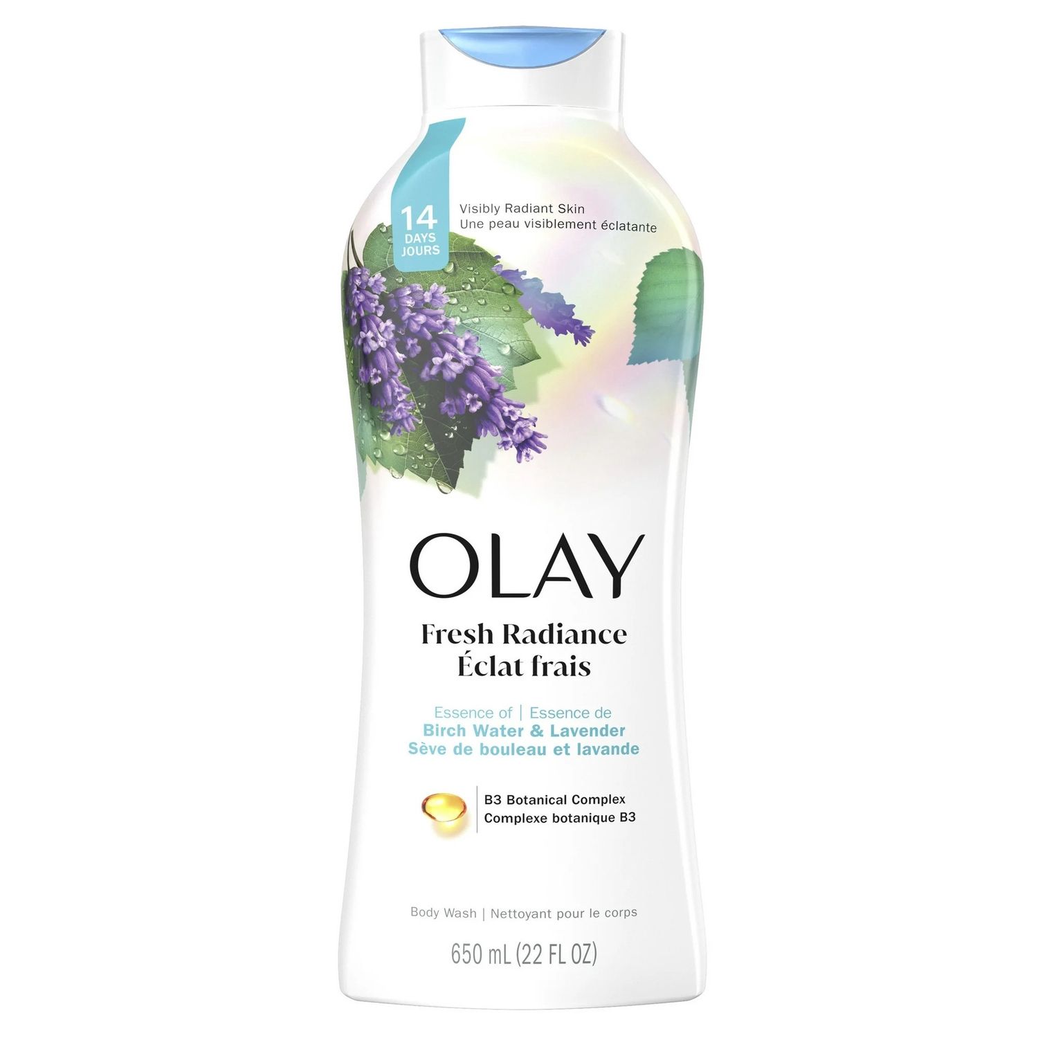 OLAY FRESH OUTLAST BODY WASH 650ML BIRCH WATER LAVENDER