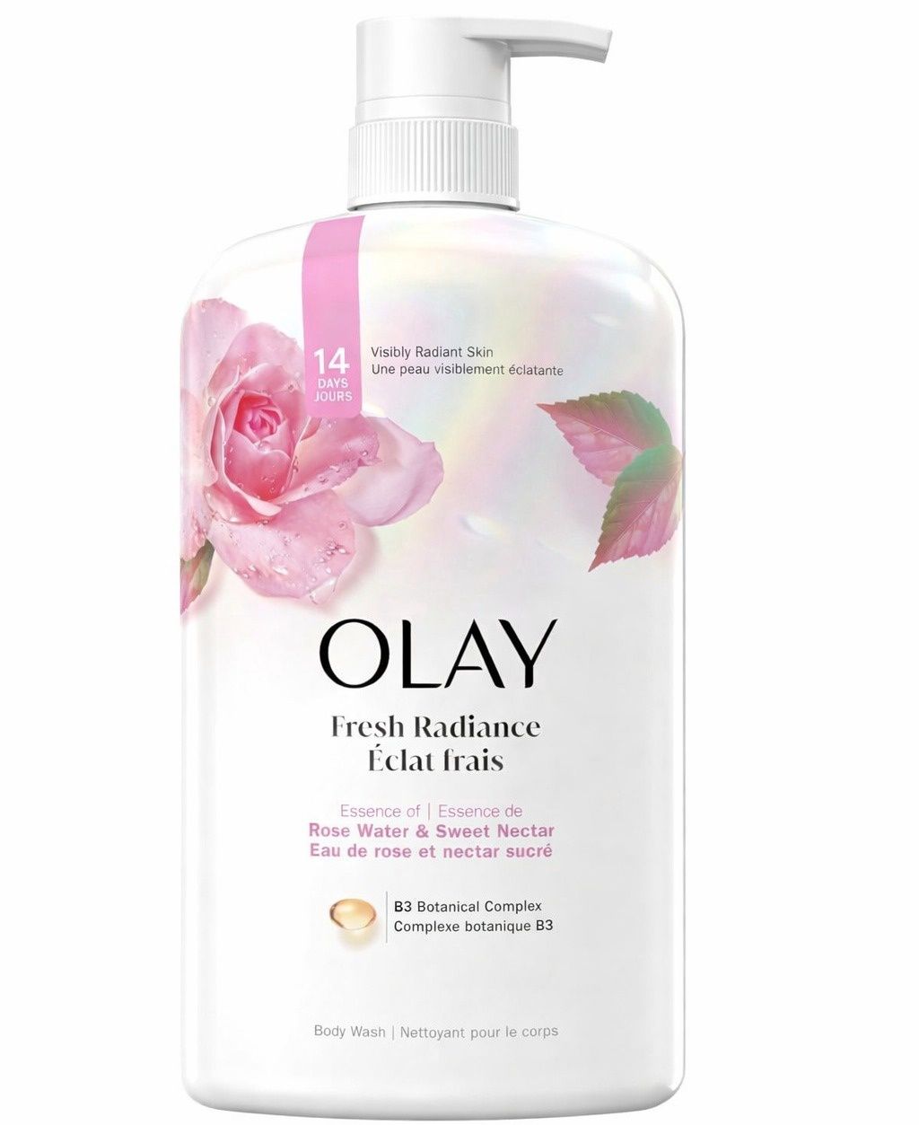 OLAY FRESH OUTLAST BODY WASH 798ML ROSE WATER &amp; SWEET NECTAR (PUMP)