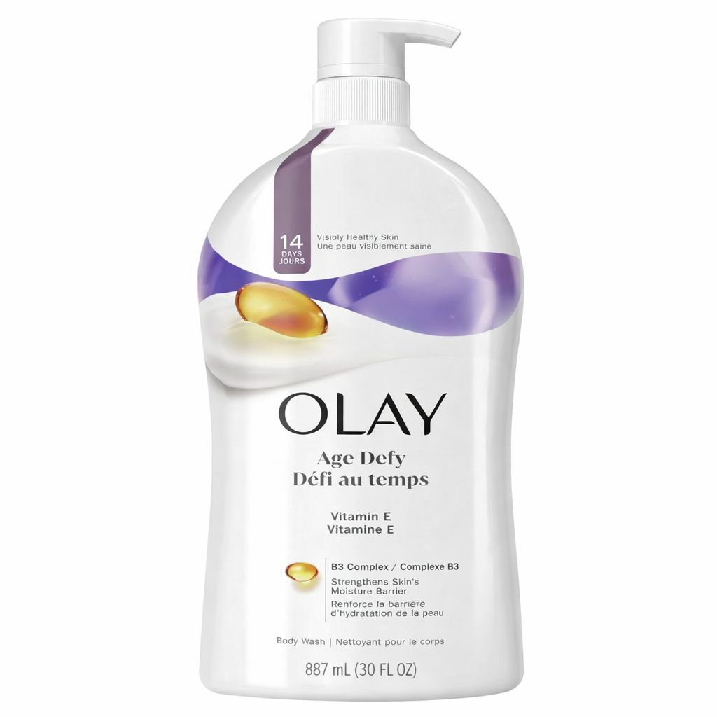 OLAY AGE DEFYING BODY WASH 887ML VITAMIN-E B3 COMPLEX