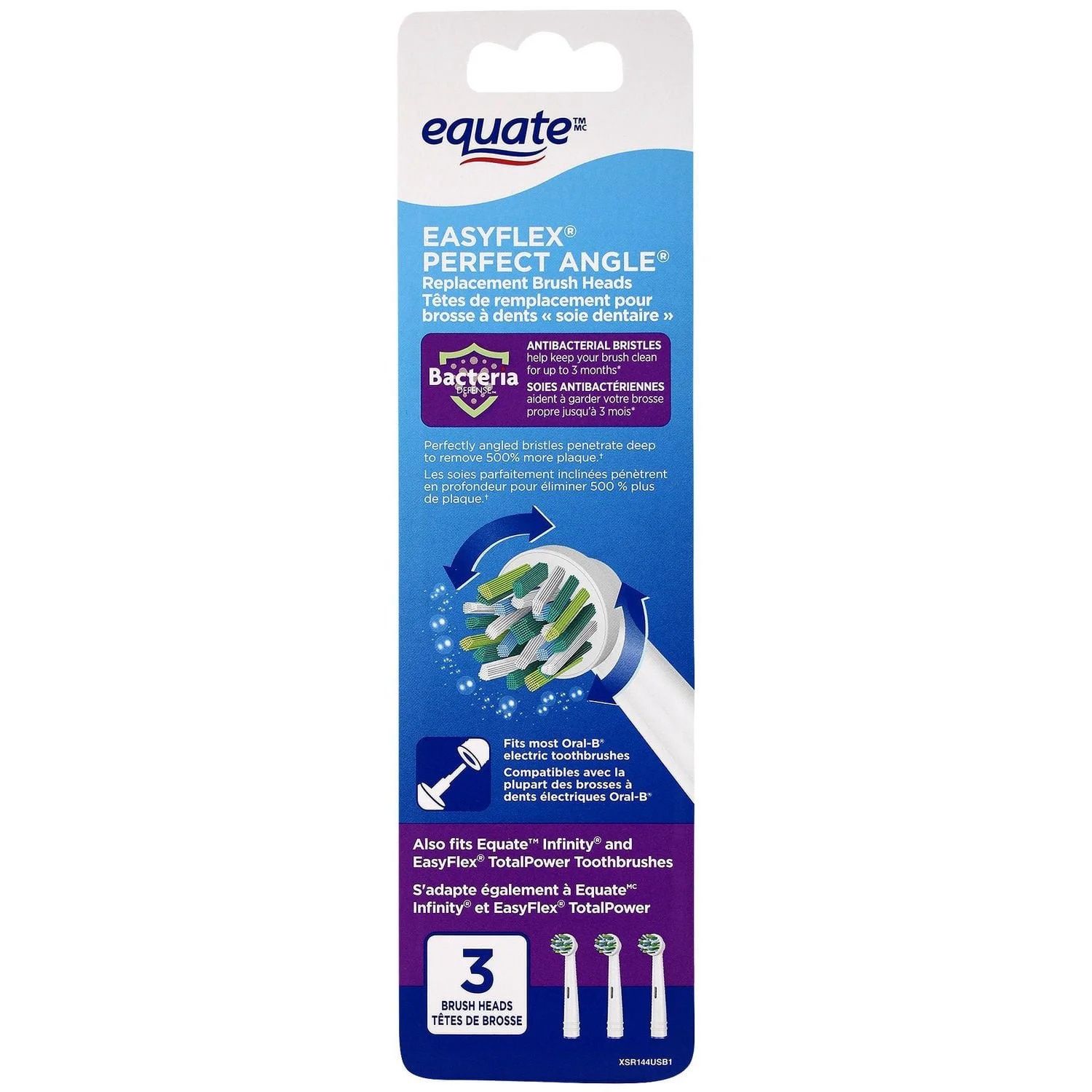 EQUATE EASYFLEX PERFECT ANGLE REPLACEMENT BRUSH HEADS (3PACK)