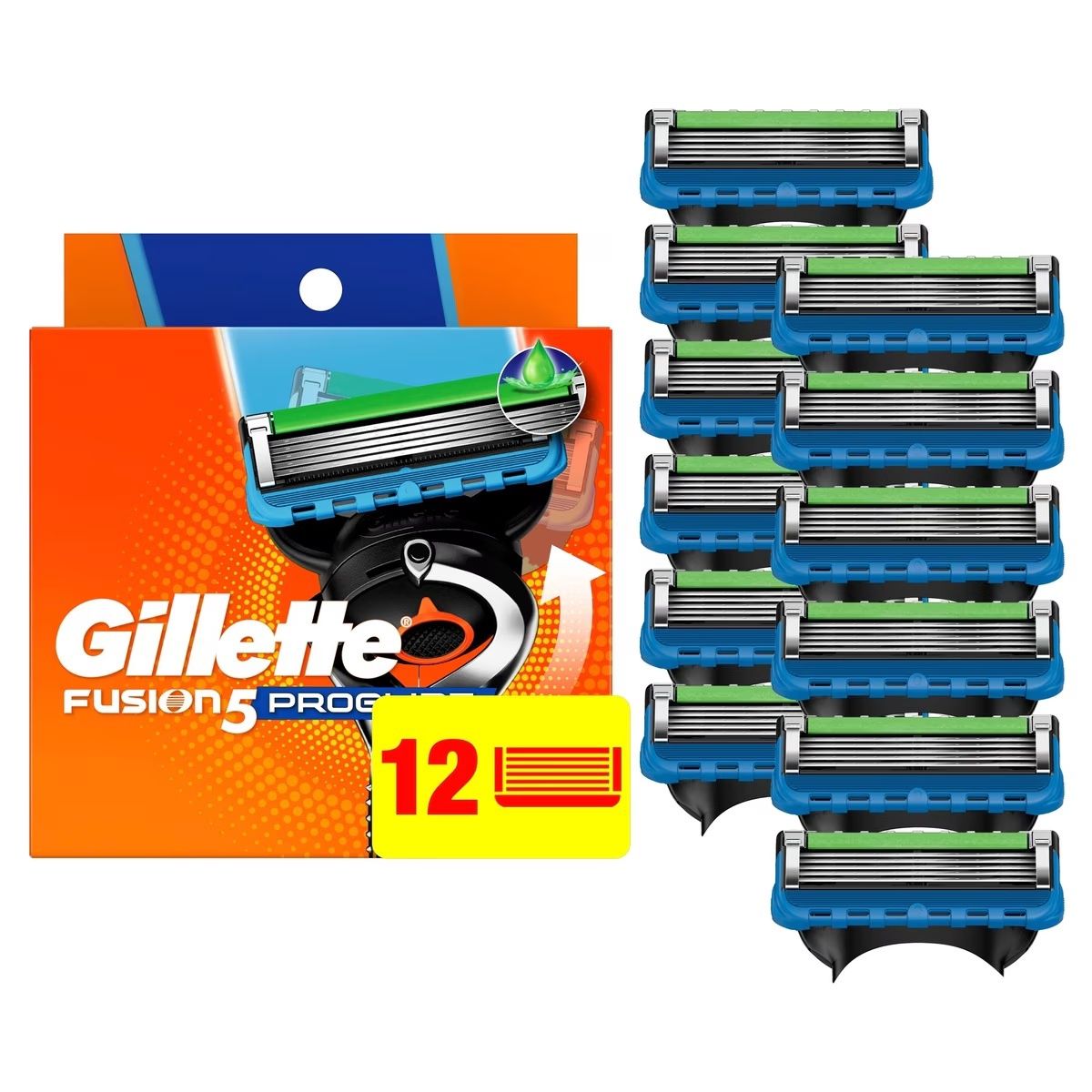 GILLETTE FUSION 5 PROGLIDE 12CARTRIDGES