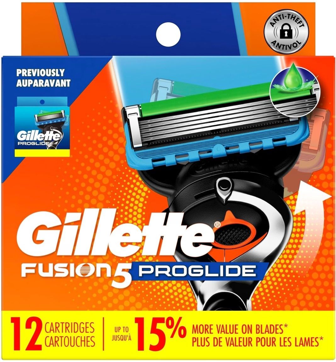 GILLETTE FUSION 5 PROGLIDE 12CARTRIDGES