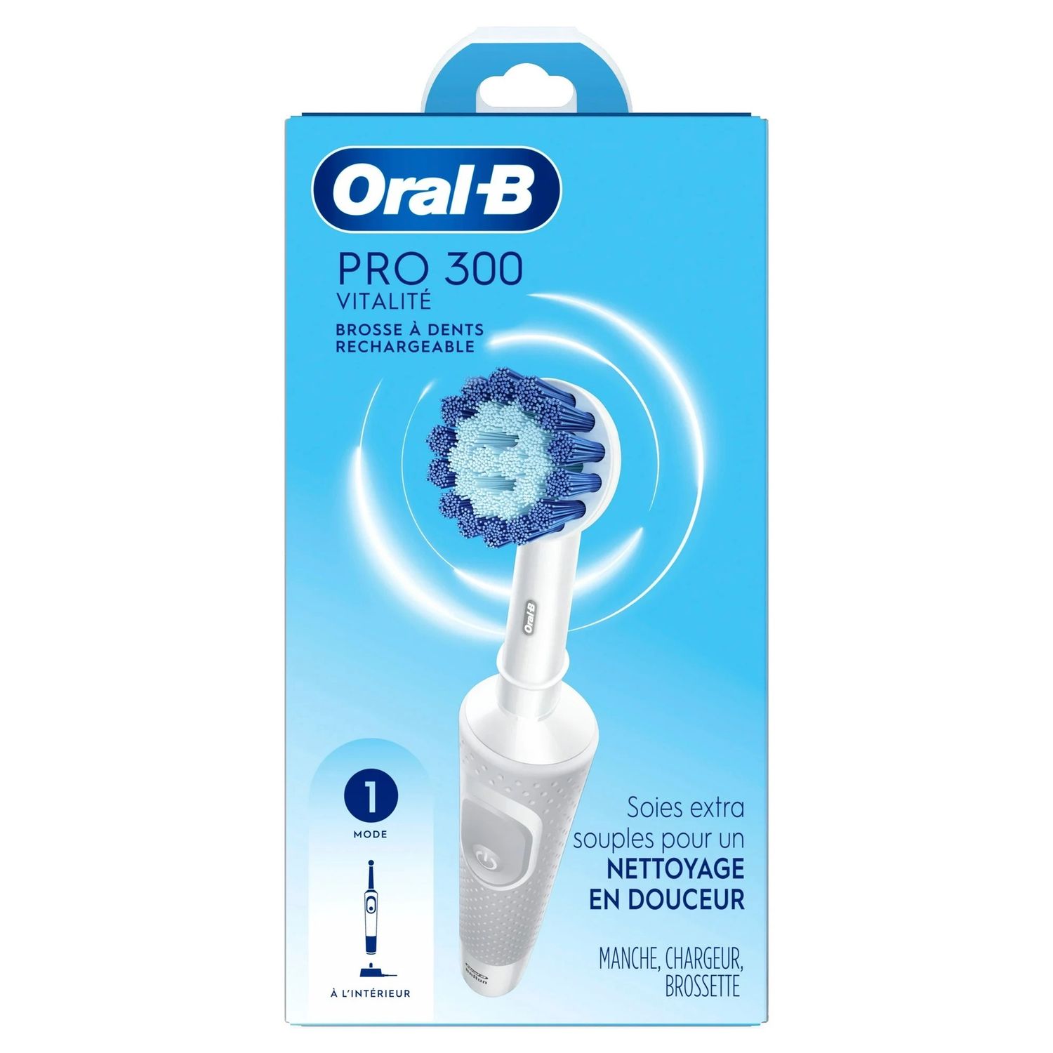 ORAL-B PRO 300 VITALITY RECHARGEABLE TOOTHBRUSH GENTLE CLEANING