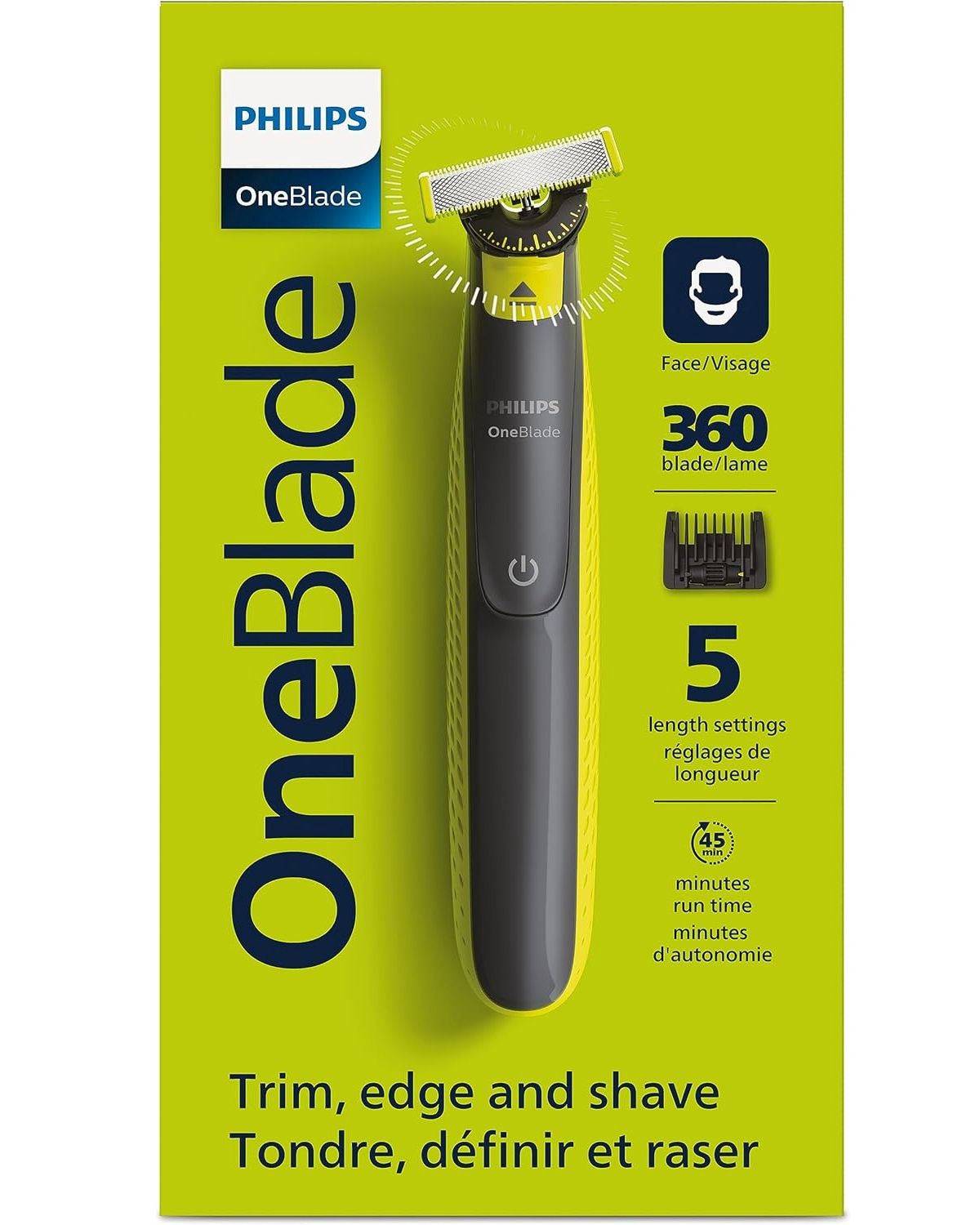 PHILIPS ONE BLADE 360 RECHARGEABLE TRIM EDGE SHAVE