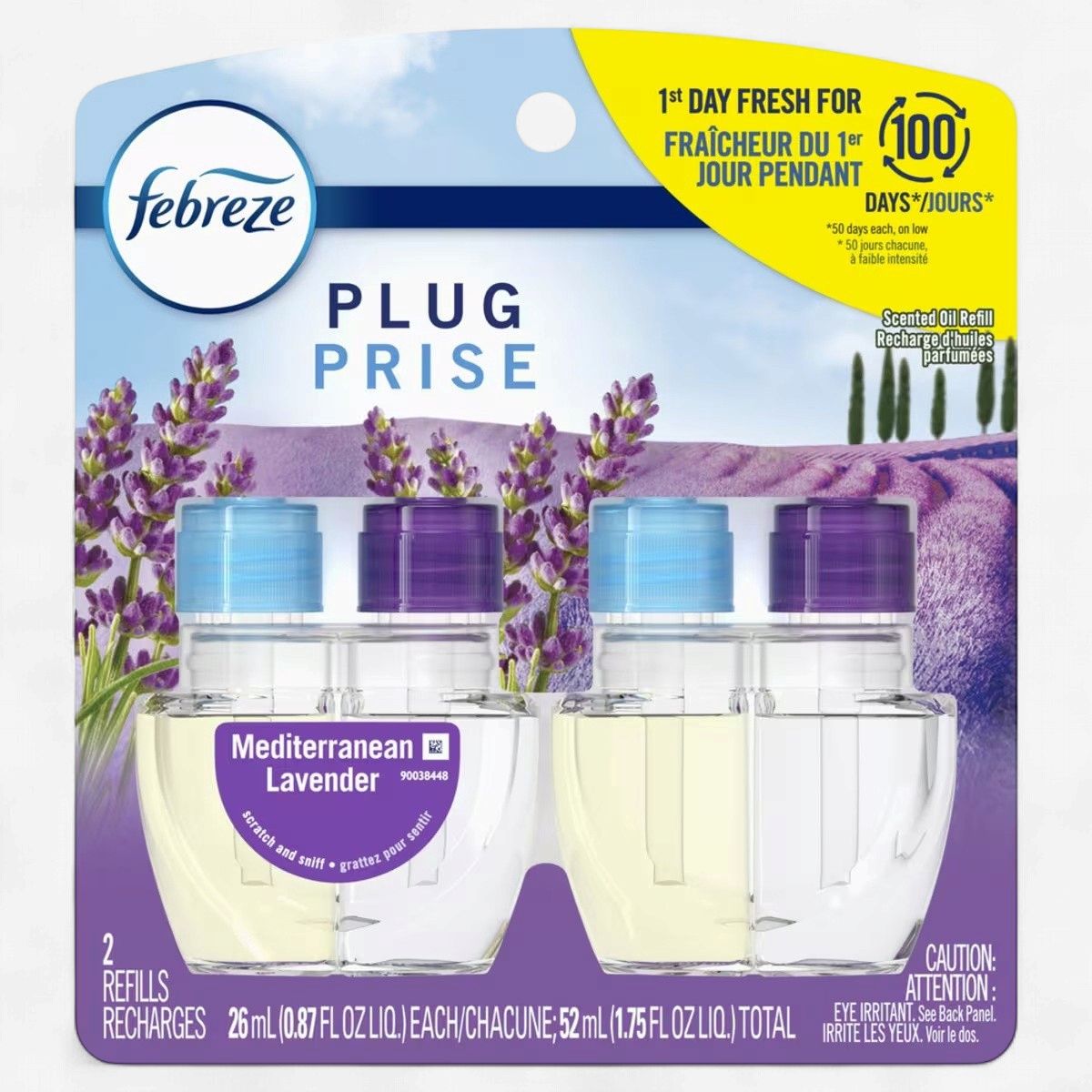 FEBREZE PLUG SCENTED OIL REFILLS 26ML MEDITERRANEAN LAVENDER (2PACK)