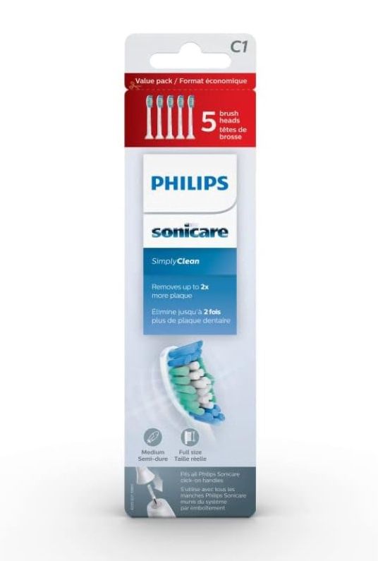 PHILIPS SONICARE C1 SIMPLY CLEAN REPLACEMENT BRUSH HEADS (5PACK)