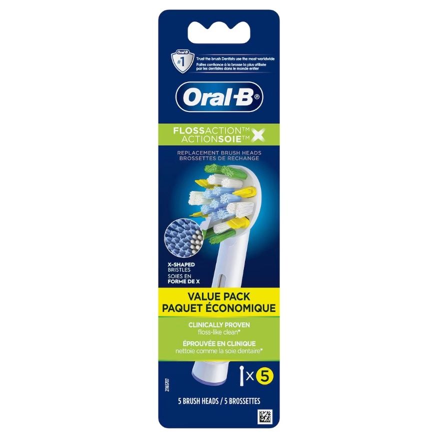 ORAL-B FLOSS ACTION REPLACEMENT BRUSH HEADS (5PACK)
