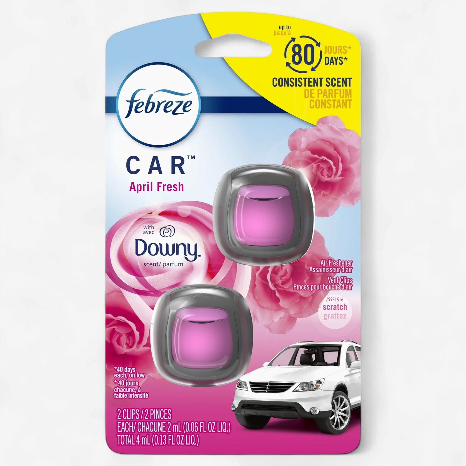 FEBREZE CAR AIR FRESHENER 2ML DOWNY APRIL FRESH (2PACK)