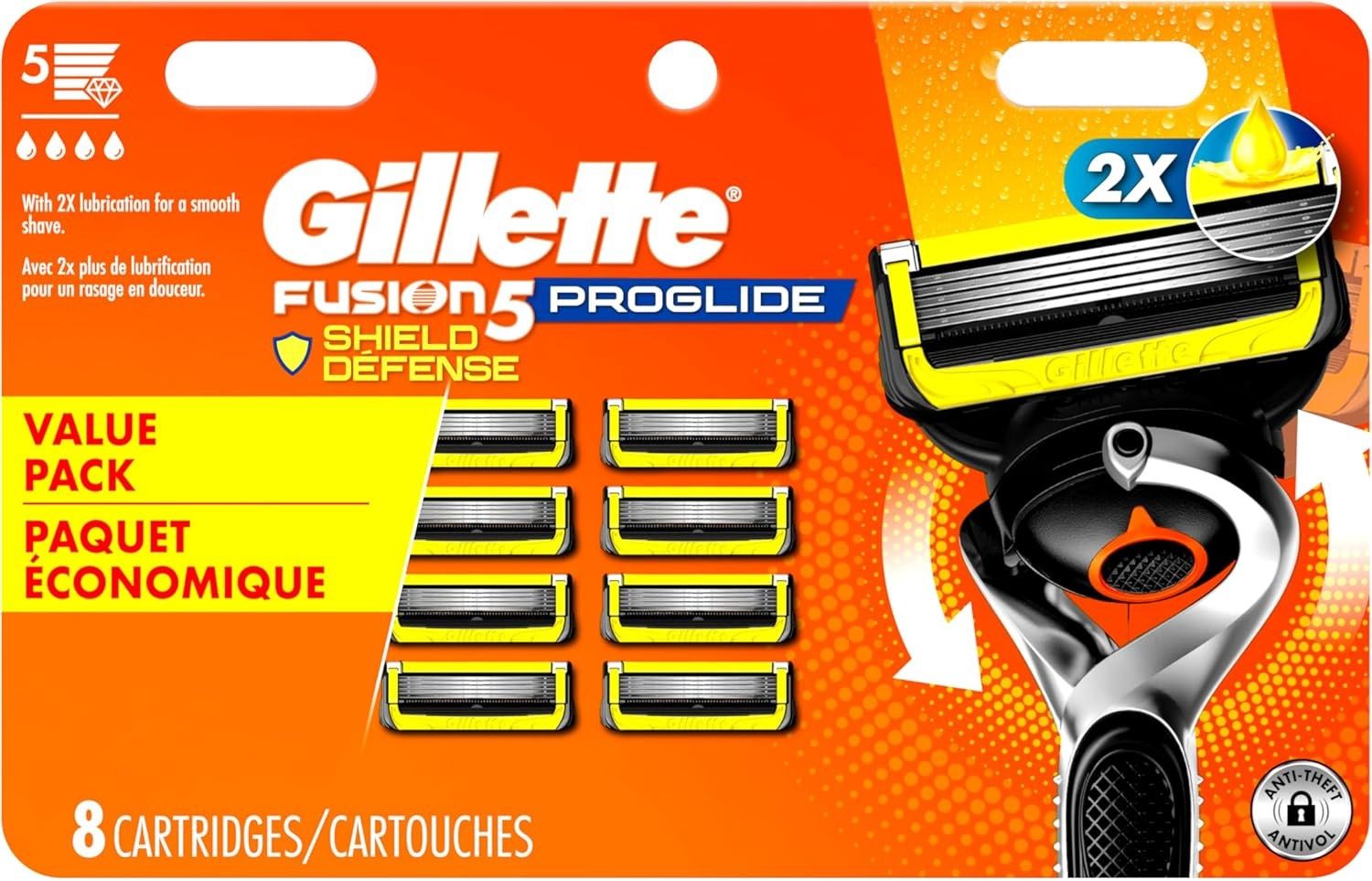 GILLETTE FUSION 5 PROGLIDE SHIELD 8CARTRIDGES