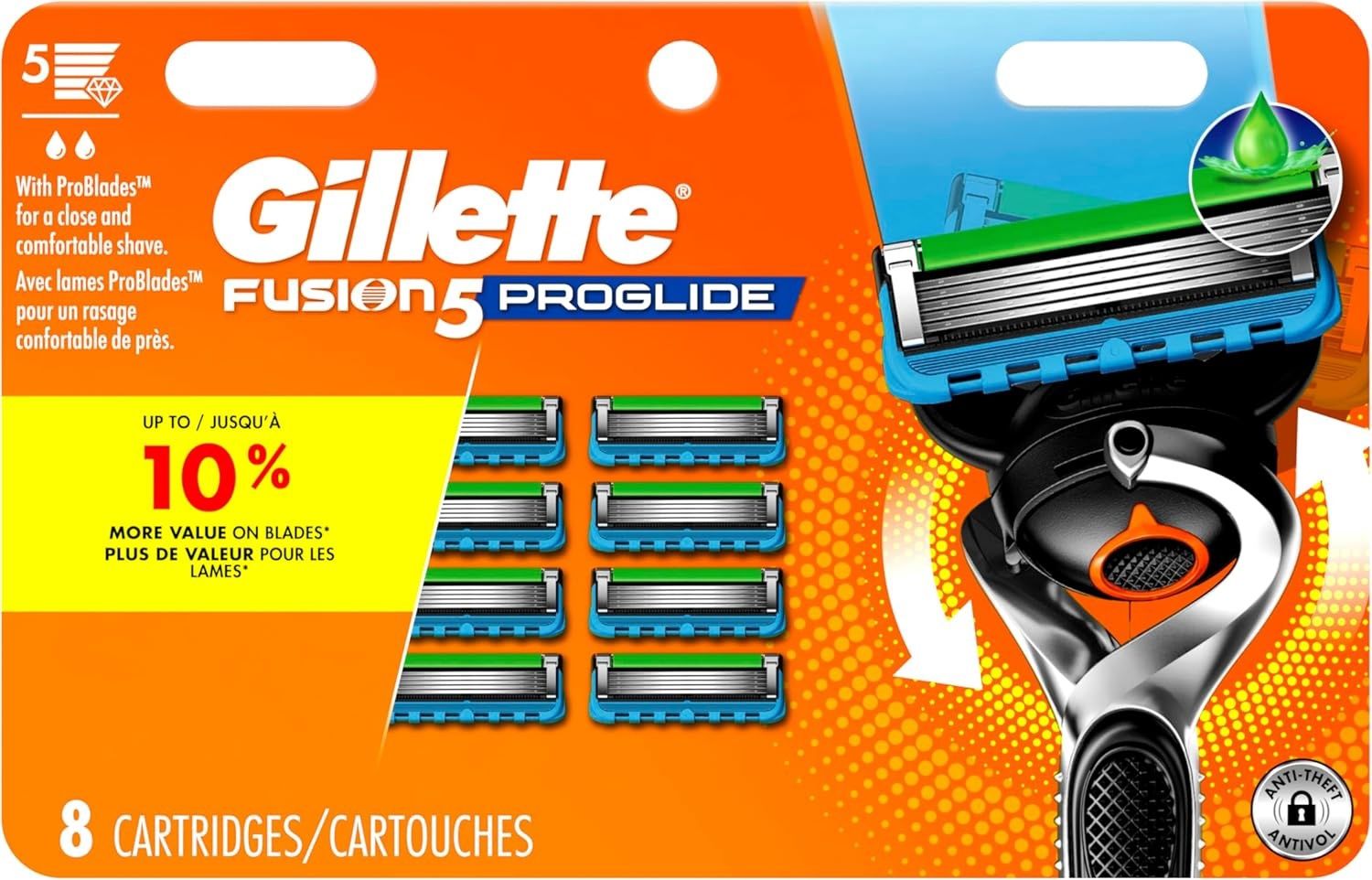 GILLETTE FUSION 5 PROGLIDE 8CARTRIDGES
