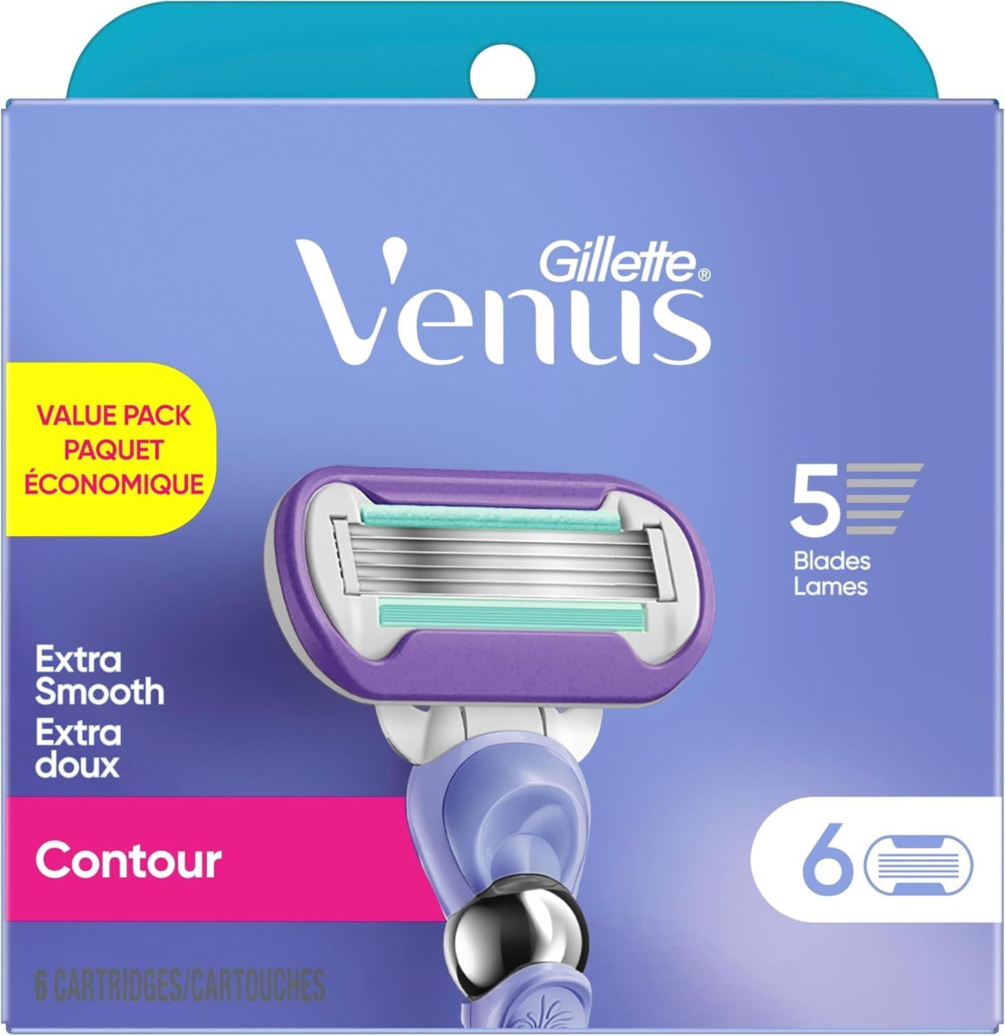 GILLETTE VENUS EXTRA SMOOTH CONTOUR 6CARTRIDGES