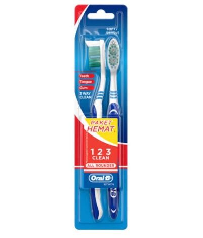 ORAL-B TOOTHBRUSH 3WAY CLEAN ALL AROUND (MEDIUM) (2PACK)