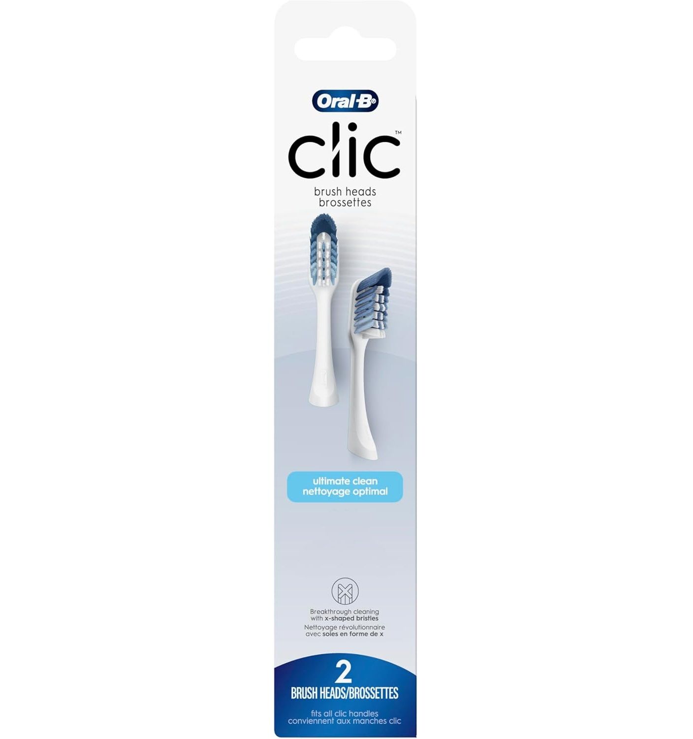 ORAL-B CLIC REPLACEMENT BRUSH HEADS (2PACK) WHITE
