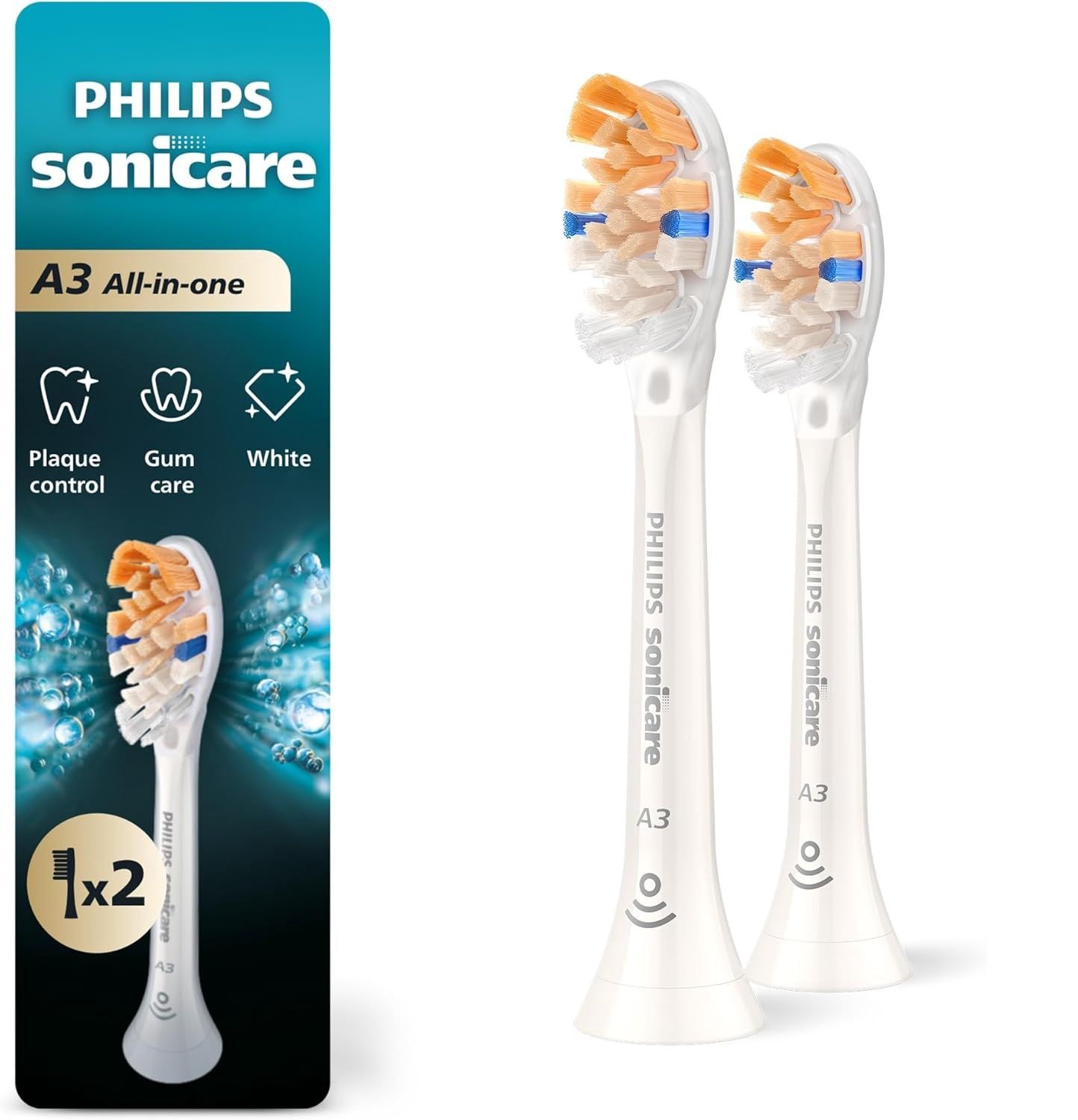 PHILIPS SONICARE A3 ALL-IN-ONE REPLACEMENT BRUSH HEADS (2PACK)