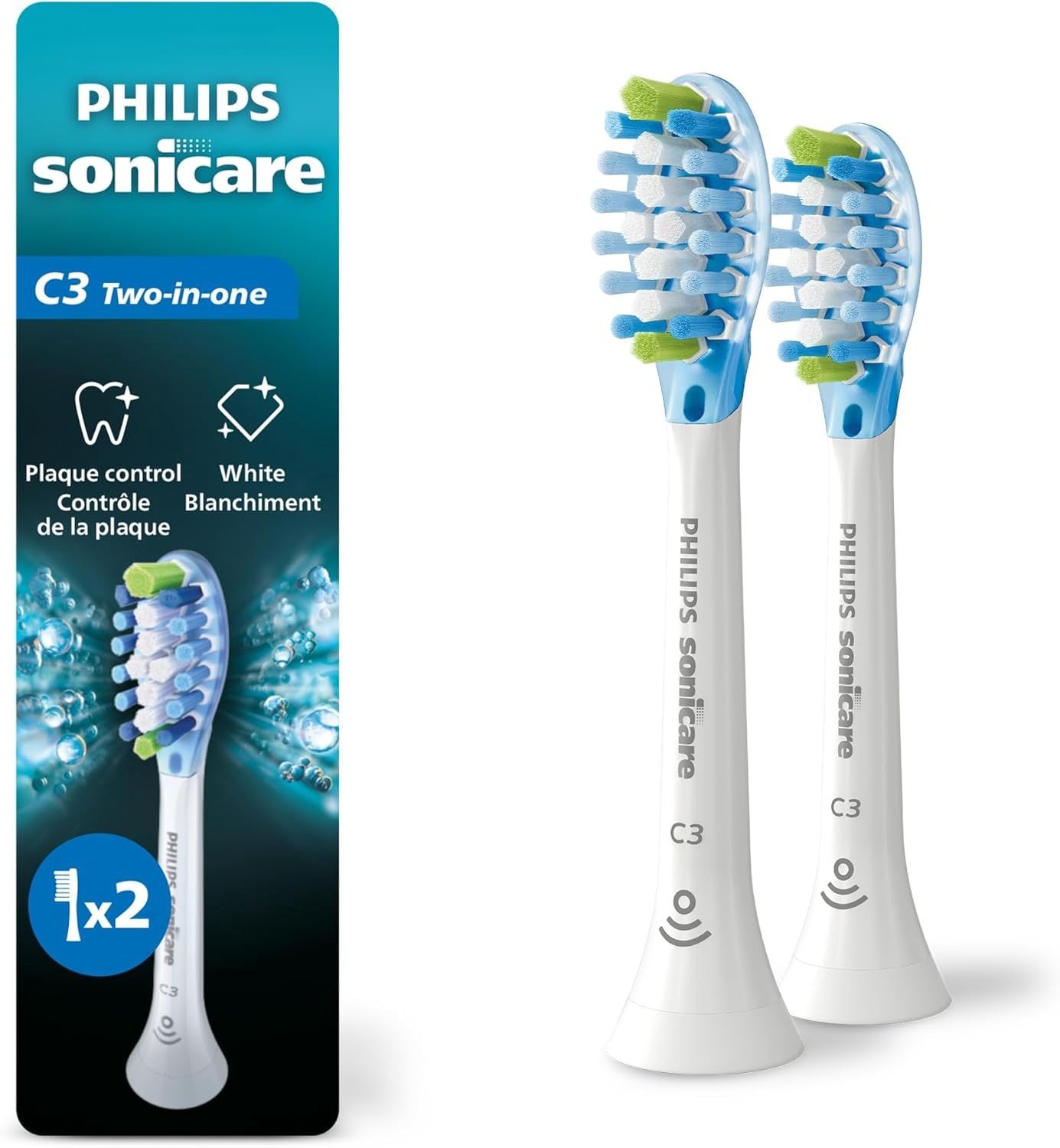 PHILIPS SONICARE C3 TWO-IN-ONE REPLACEMENT BRUSH HEADS (2PACK)