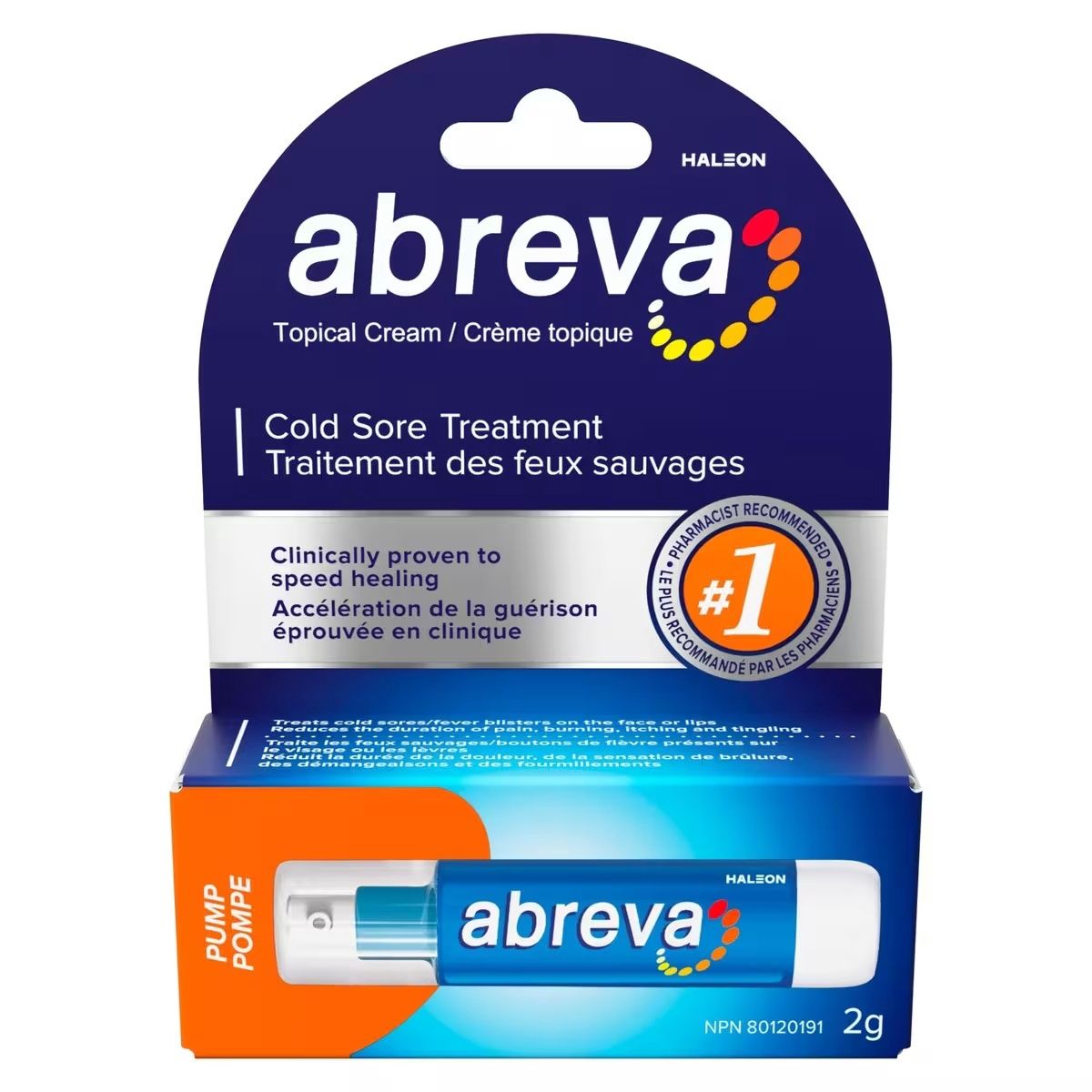 ABREVA TOPICAL CREAM COLD SORE TREATMENT (PUMP) 2G