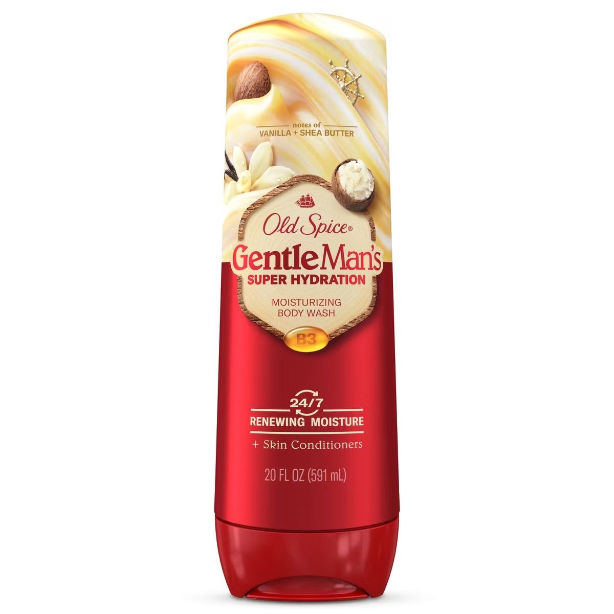 OLD SPICE GENTLE MANS SUPER HYDRATION BODY WASH 591ML VANILLA SHEA BUTTER