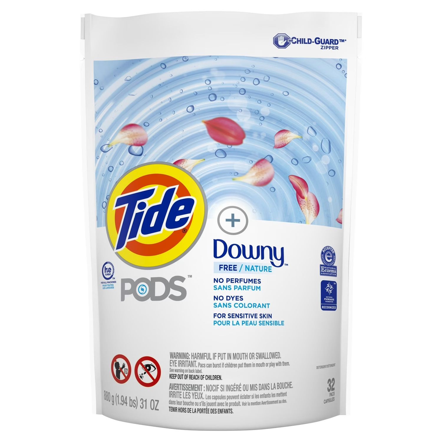TIDE PODS FREE/NATURE DOWNY 32PACS