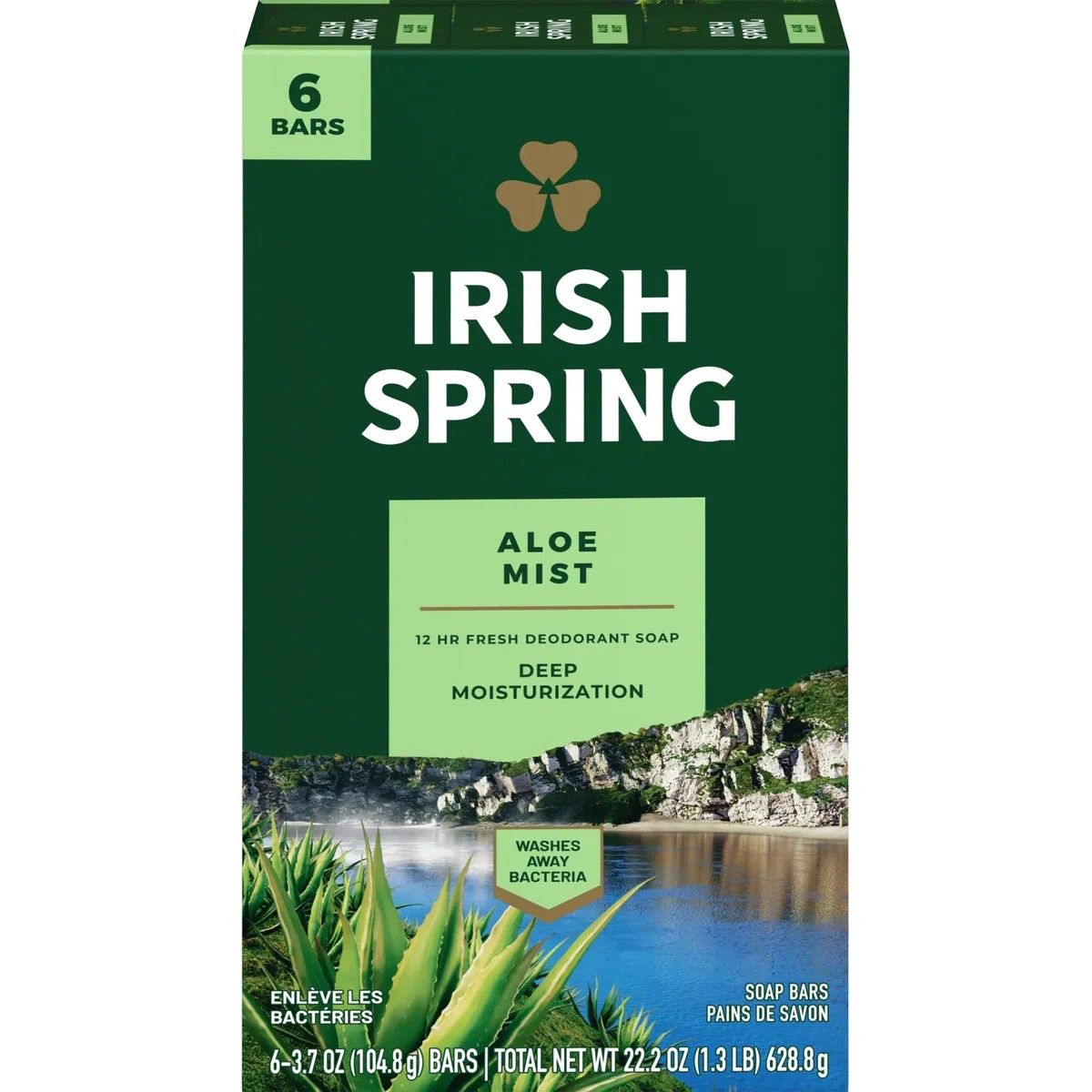 IRISH SPRING BAR SOAP 104.8G ALOE MIST (6PACK)