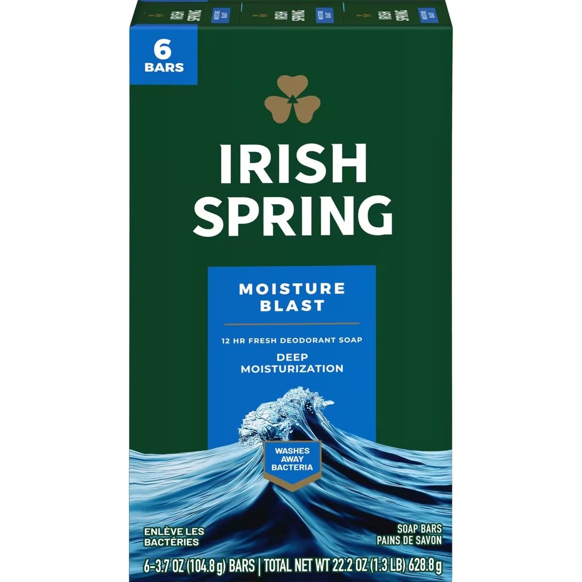 IRISH SPRING BAR SOAP 104.8G MOISTURE BLAST (6PACK)