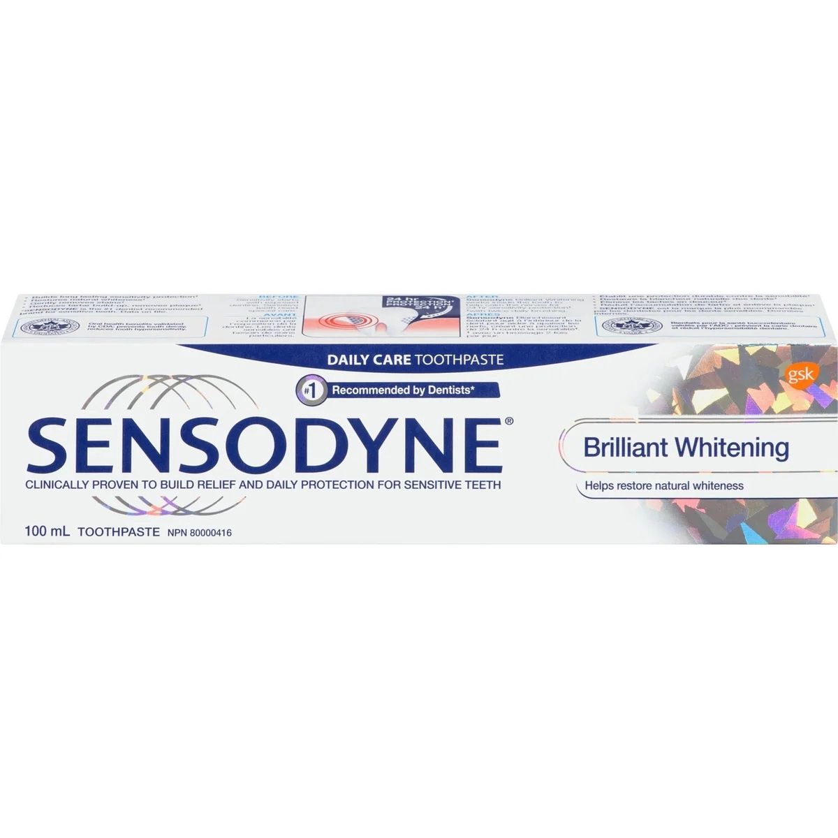 SENSODYNE TOOTHPASTE BRILLIANT WHITENING 100ML