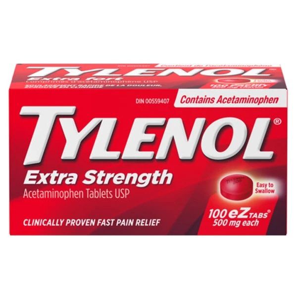 TYLENOL EXTRA STRENGTH 500MG EZ TAB 100'S