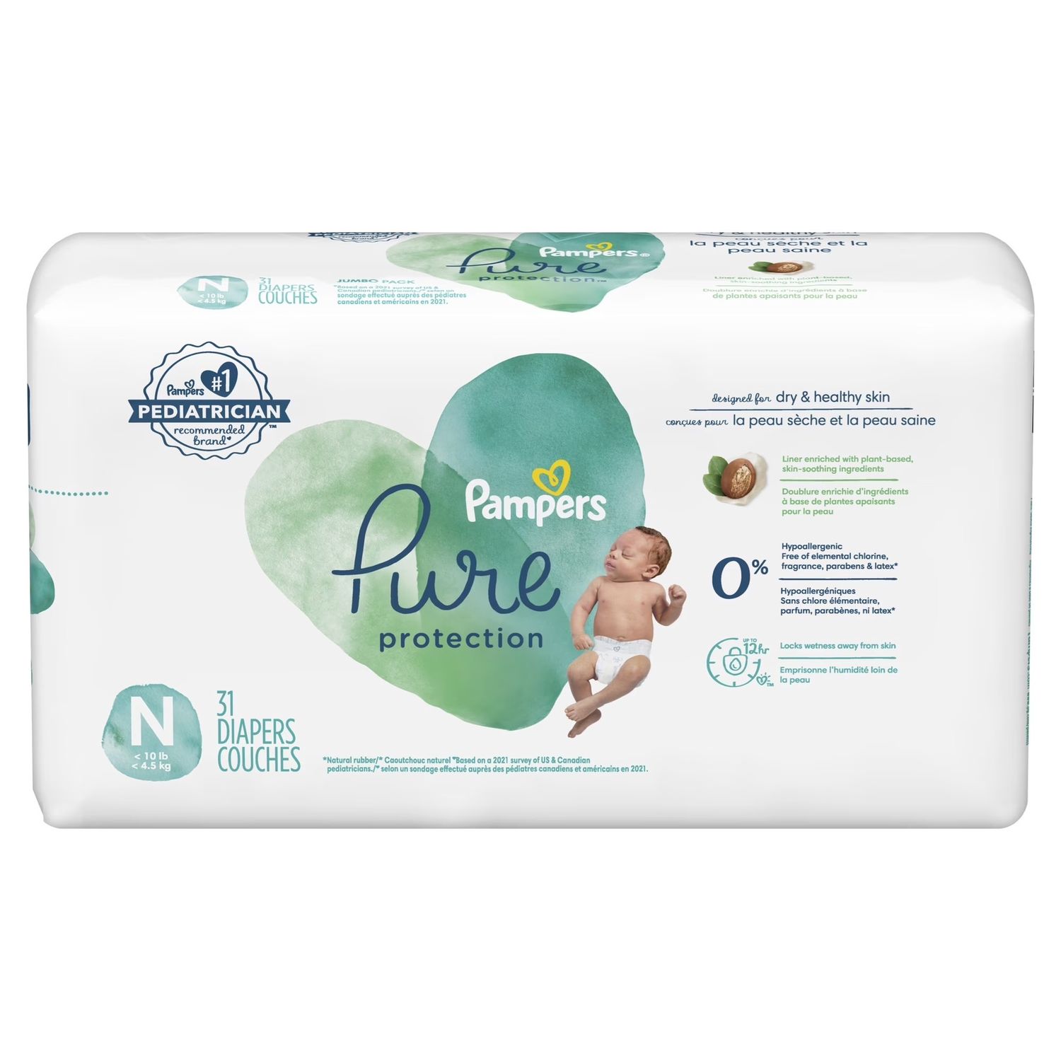 PAMPERS PURE NEW BORN 31 COUNT