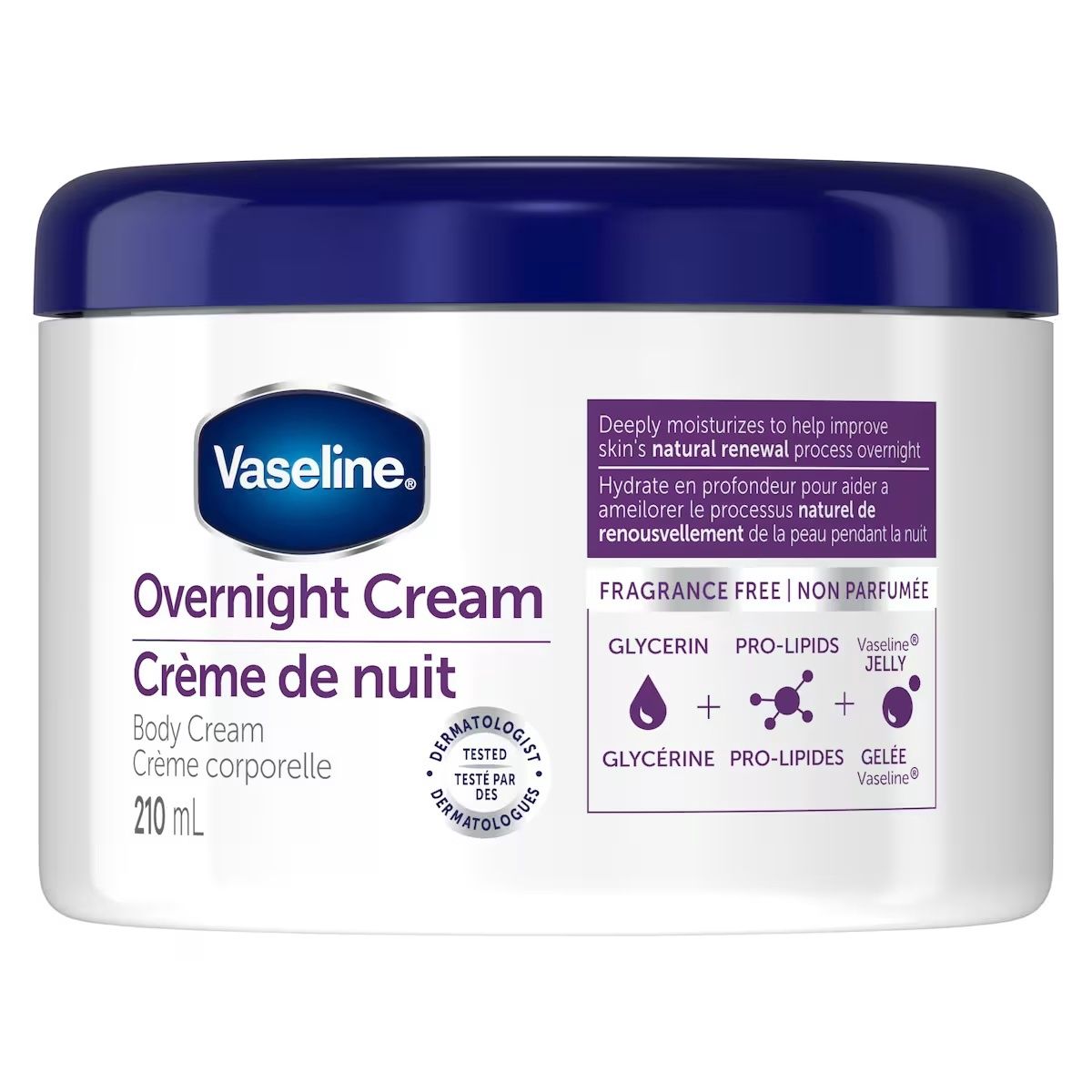 VASELINE CLINICAL CARE OVERNIGHT BODY CREAM 210ML