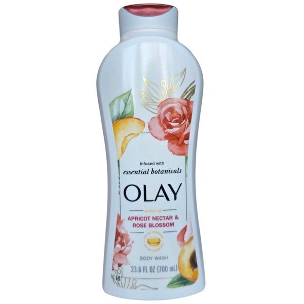 OLAY ESSENTIAL BOTANICALS BODY WASH 700ML APRICOT NECTAR &amp; ROSE BLOSSOM