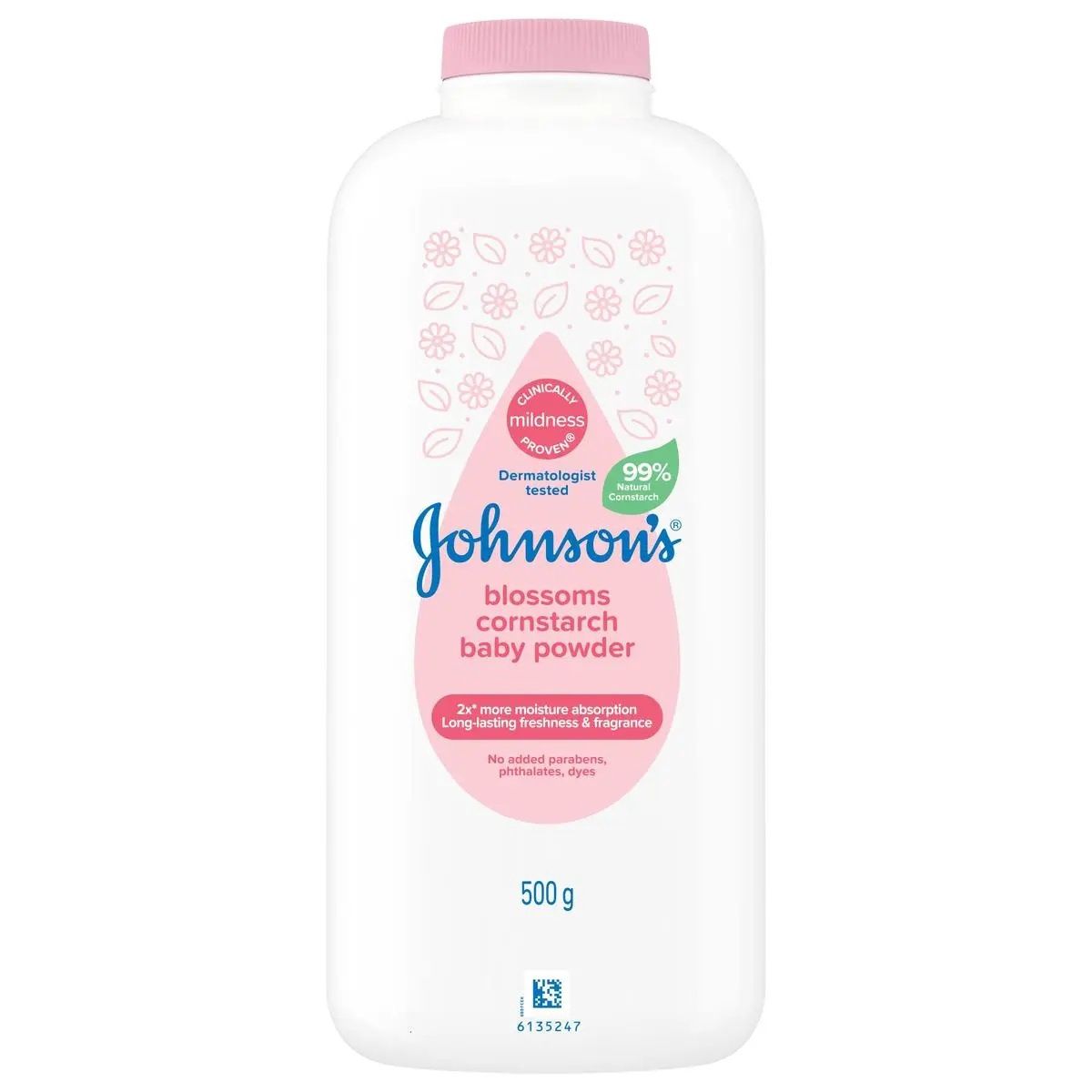 JOHNSONS BABY POWDER 500G CORNSTARCH BLOSSOM