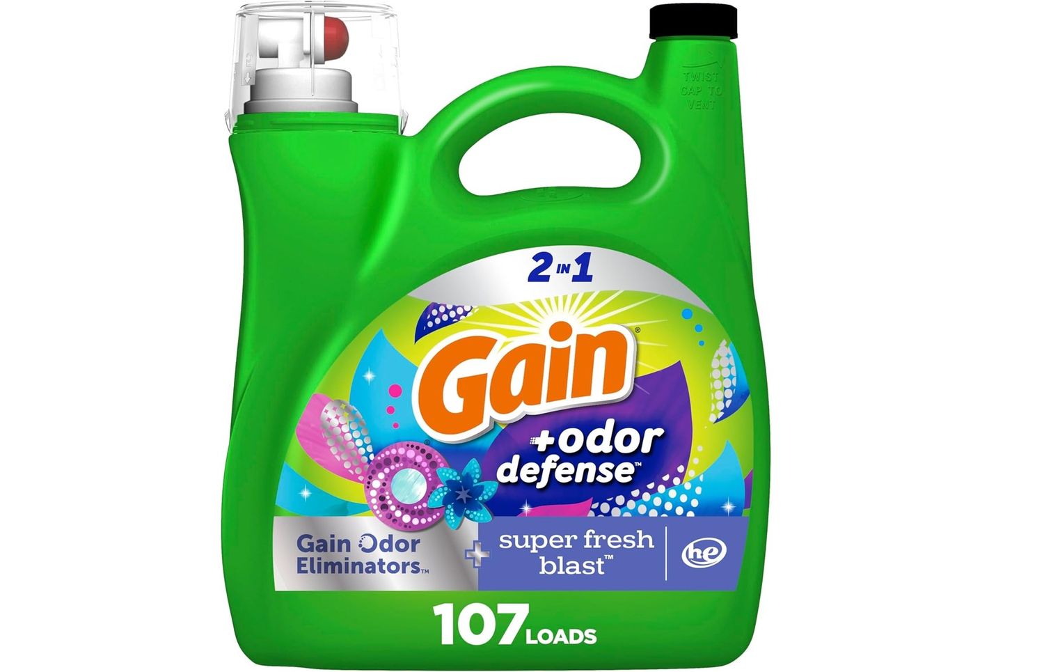 GAIN LAUNDRY DETERGENT 4.55L 2-IN-1 SUPER FRESH BLAST 107LOADS