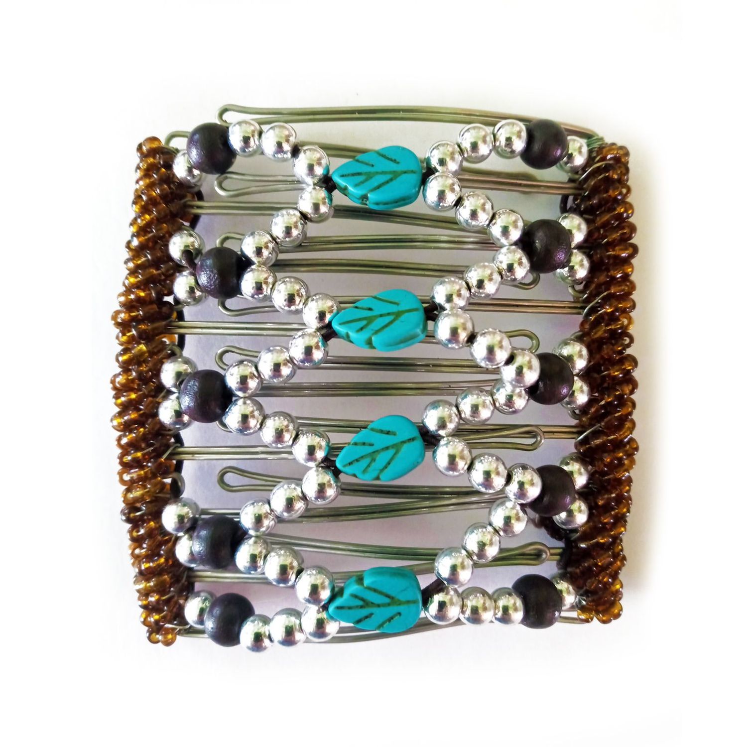 Turquoise Leaf and Brown-24
