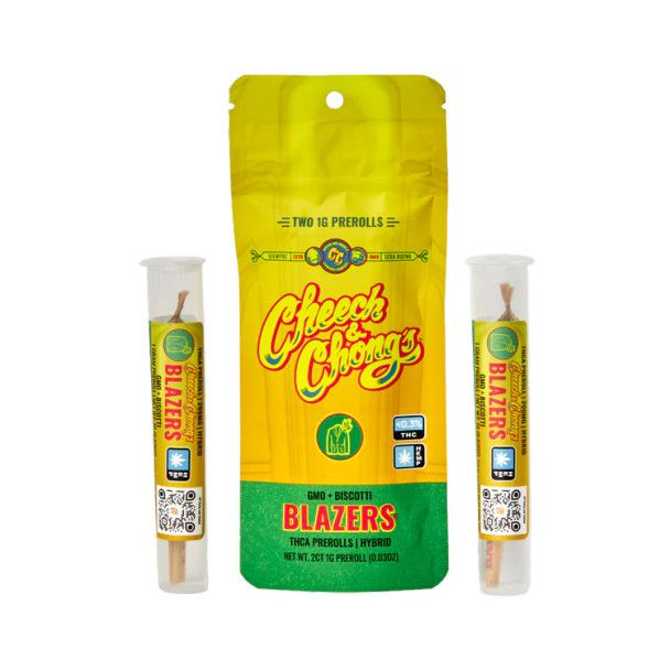 Cheech &amp; Chongs Blazers THCA Pre Rolled Stirring Sticks 1g 2ct, Flavor: GMO + Biscotti