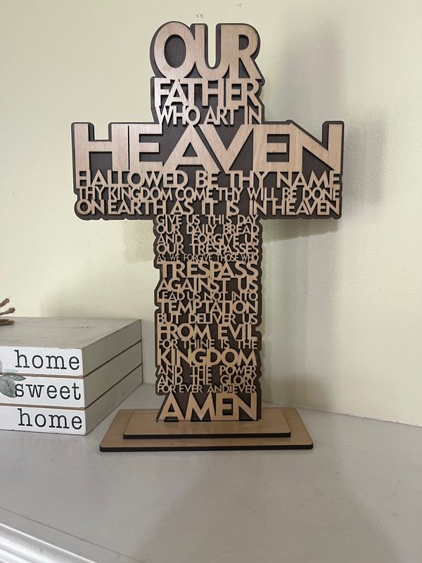 Layered &quot;The Lord&#39;s Prayer&quot; Cross